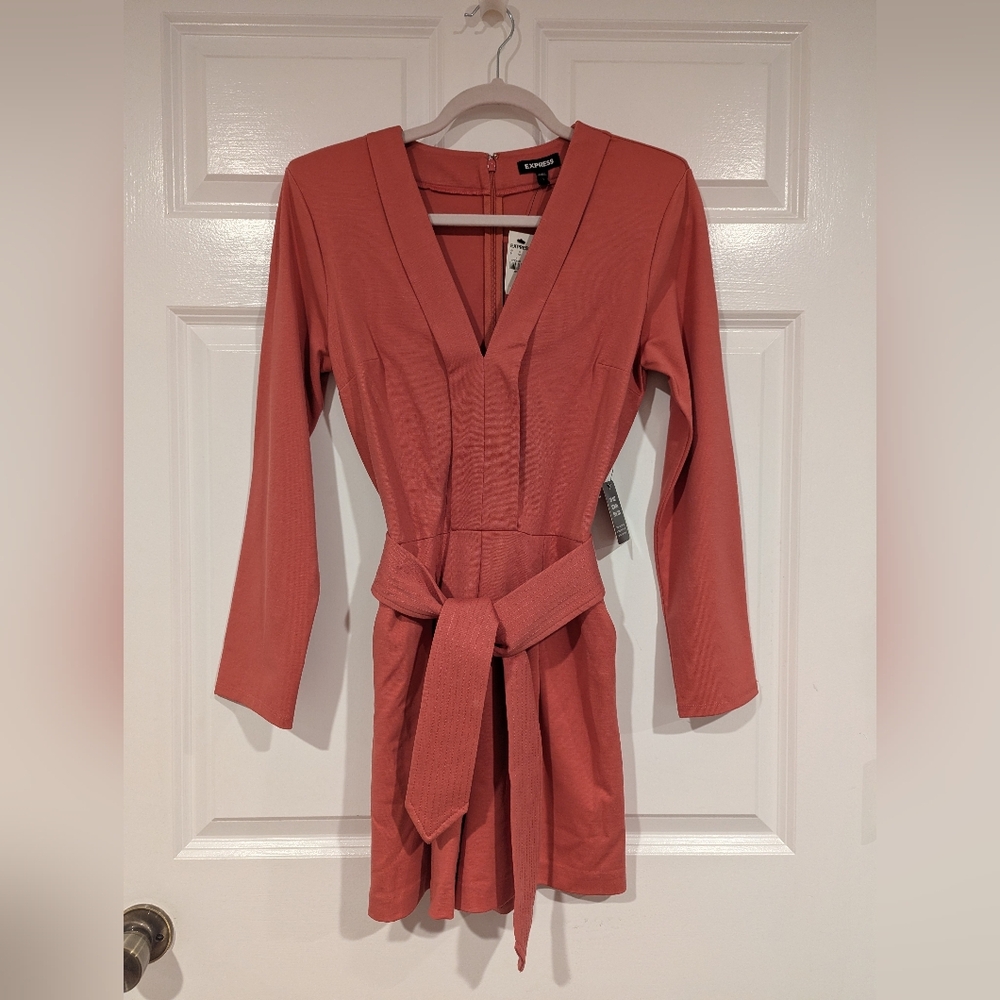 Express Coral Long Sleeve Dress Size Small NWT